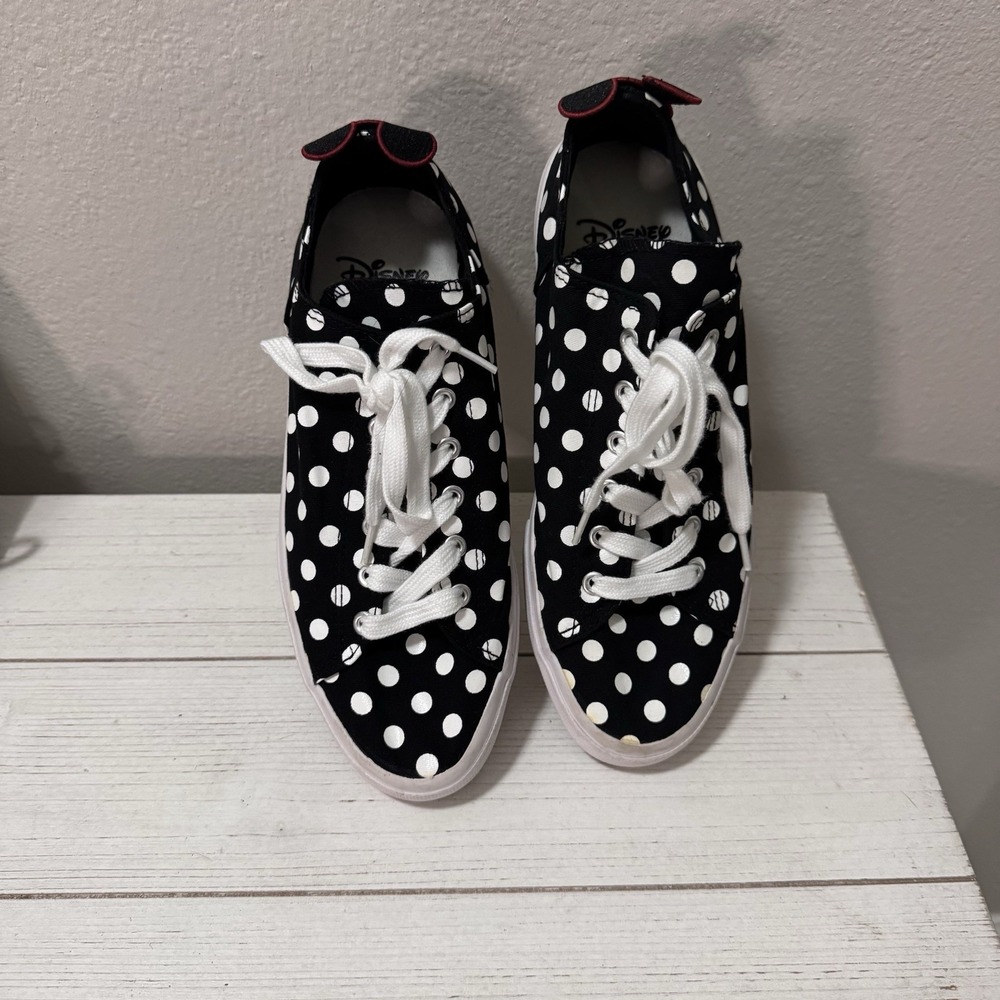 Torrid Disney‎ Mickey Mouse Polka Dot Canvas Sneaker Shoes 9.5 WW Extra Wide